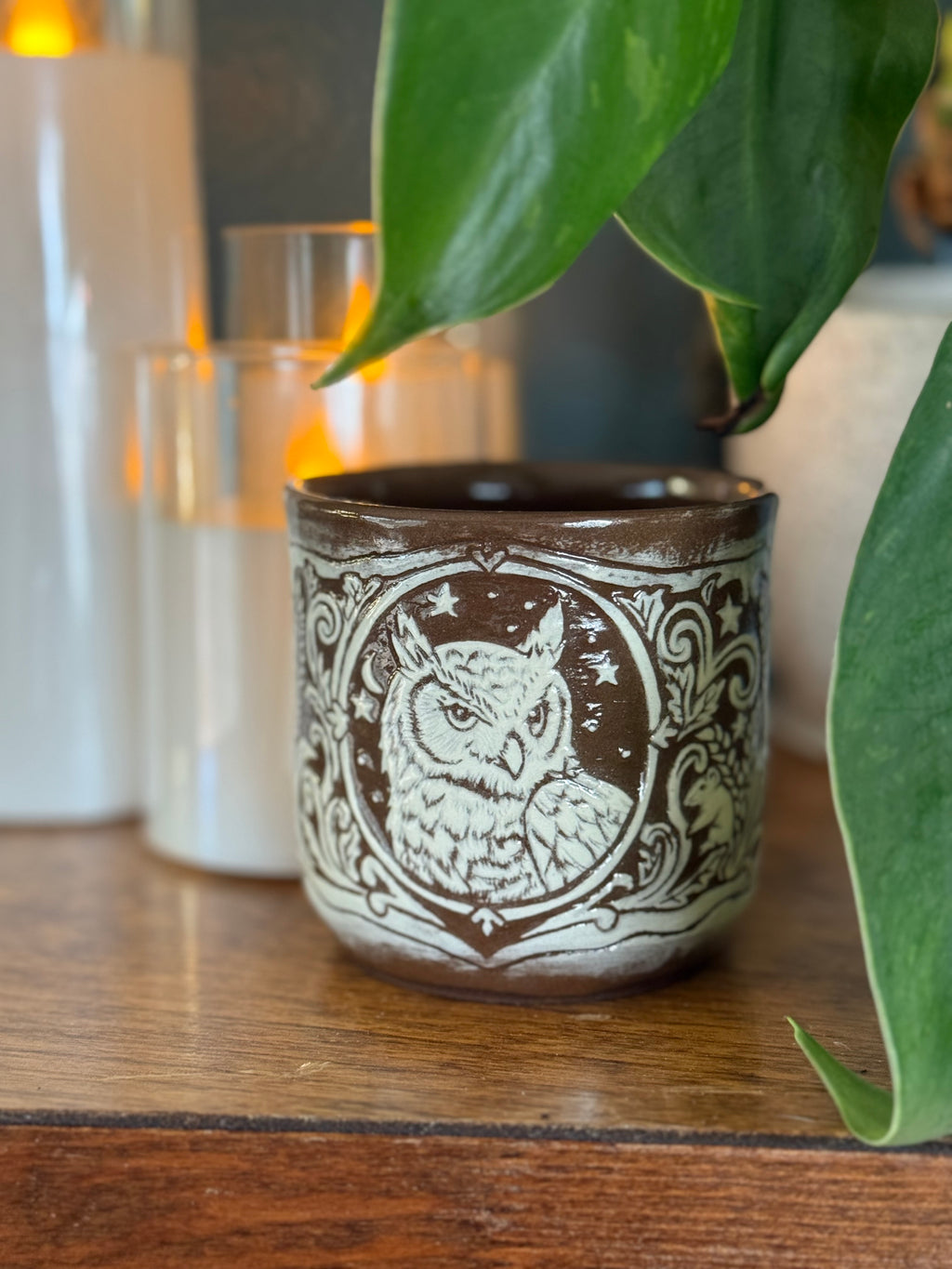 “Leather Carved” Great Horned Owl