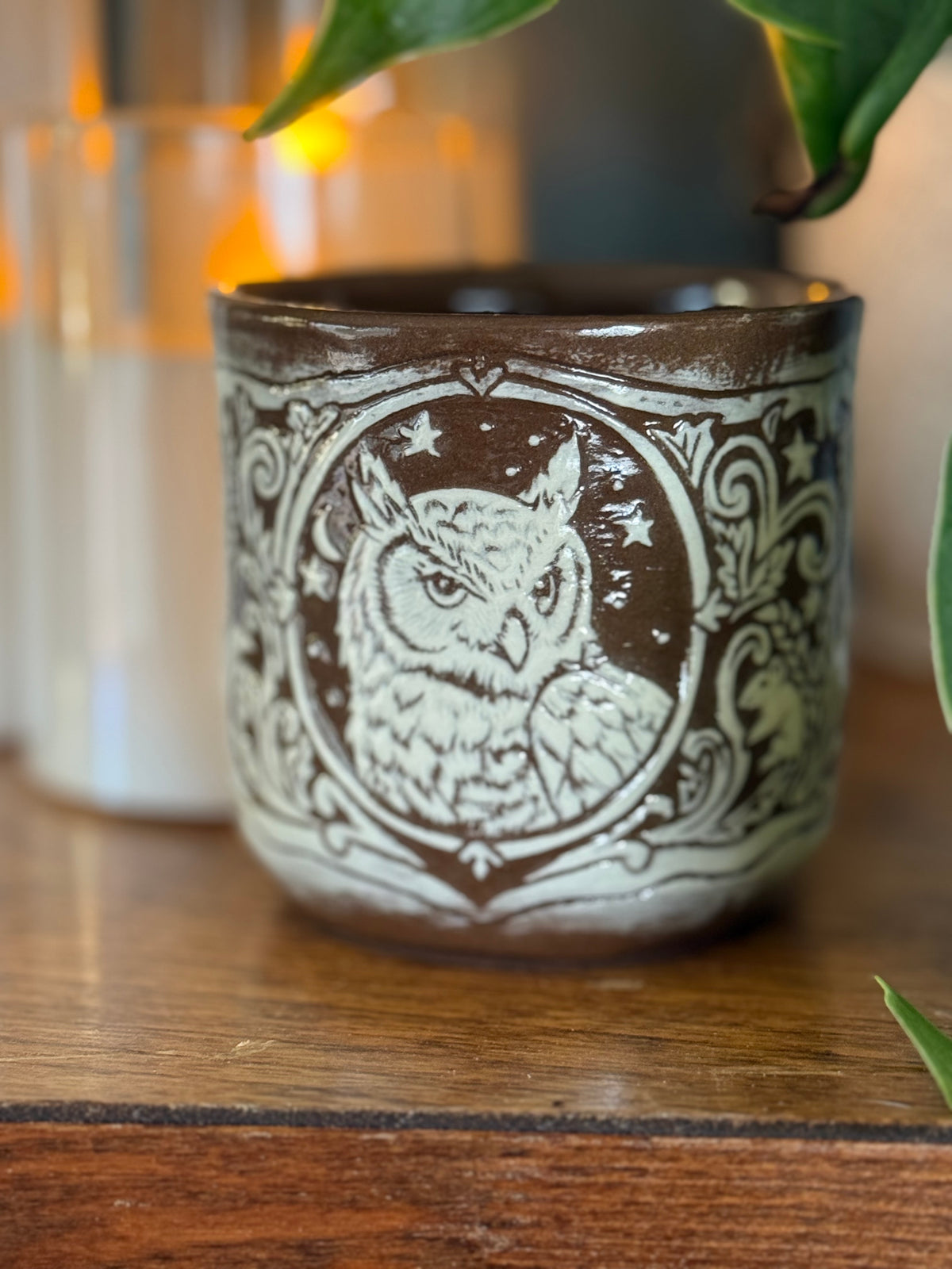 “Leather Carved” Great Horned Owl
