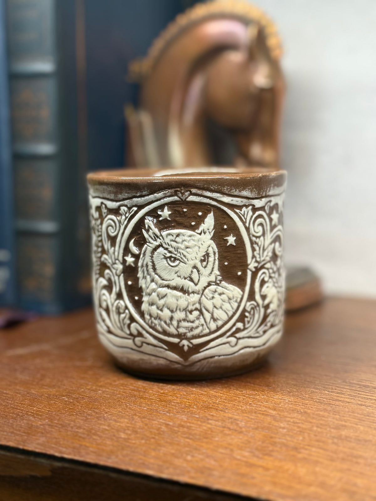 “Leather Carved” Great Horned Owl