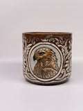 Painted Golden Eagle - Leather Carved Border