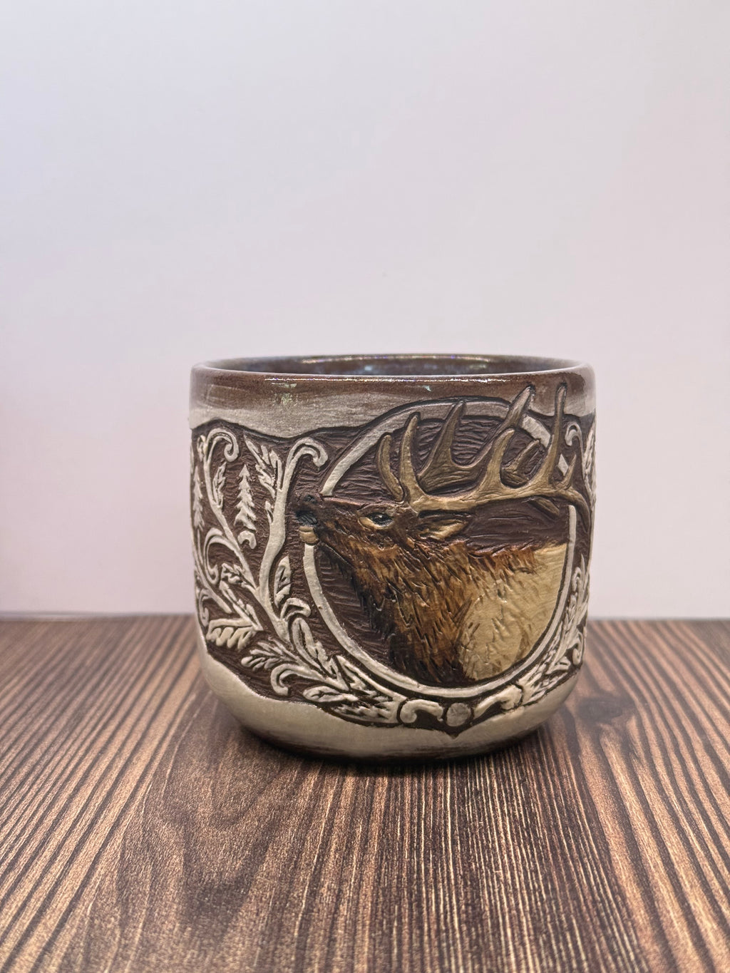 “Leather Carved” Elk Mug