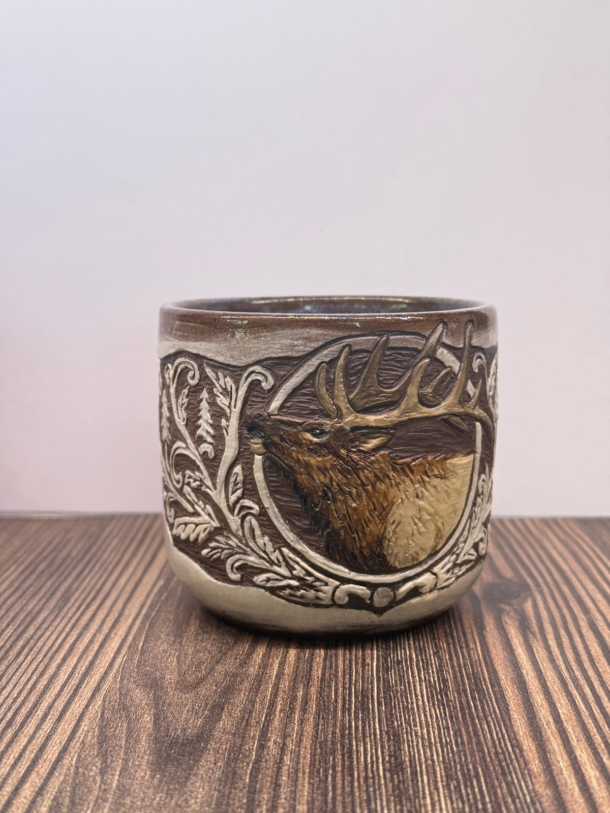 “Leather Carved” Elk Mug