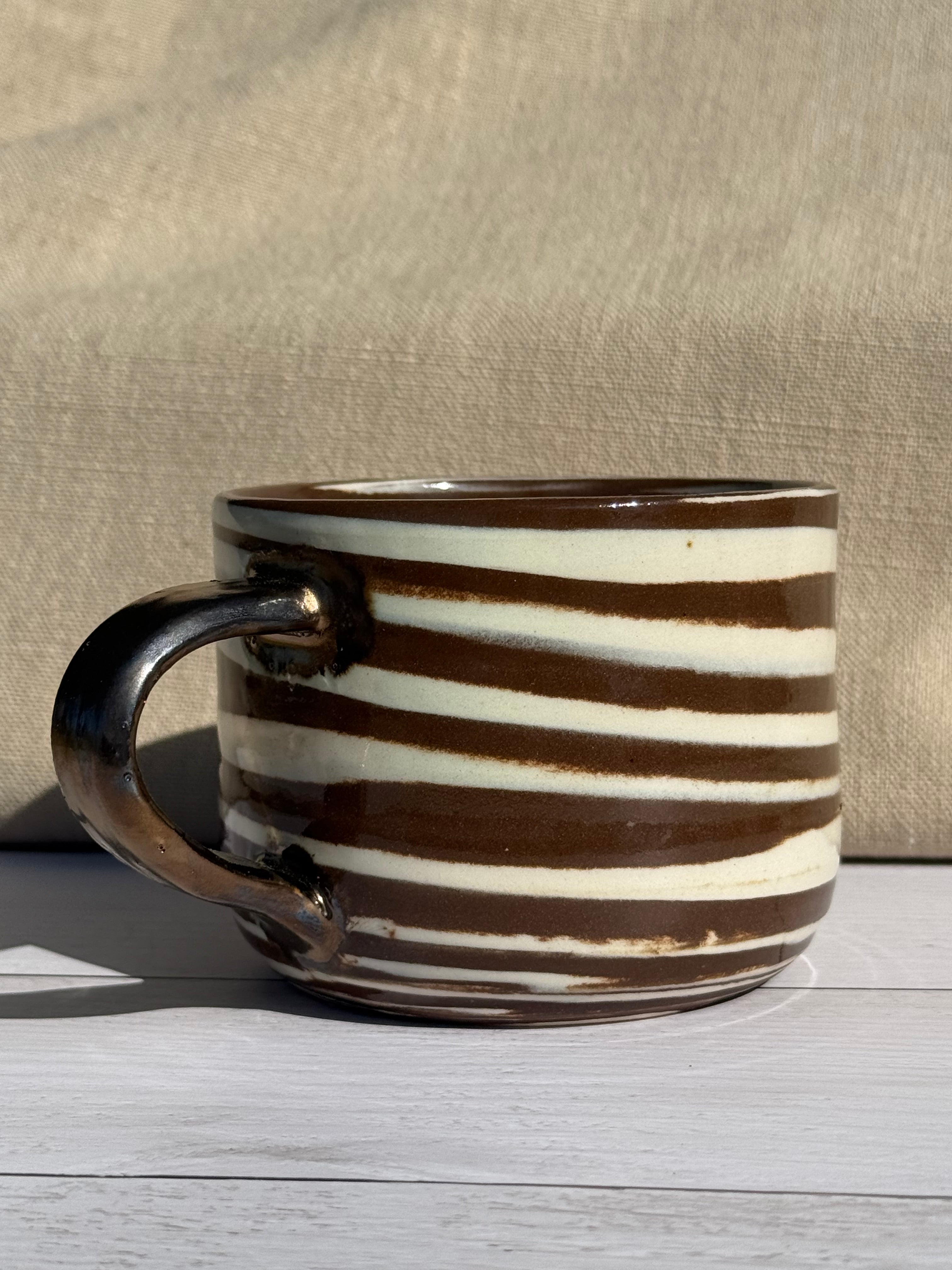 Twisted Clay Mug with Gold Handle