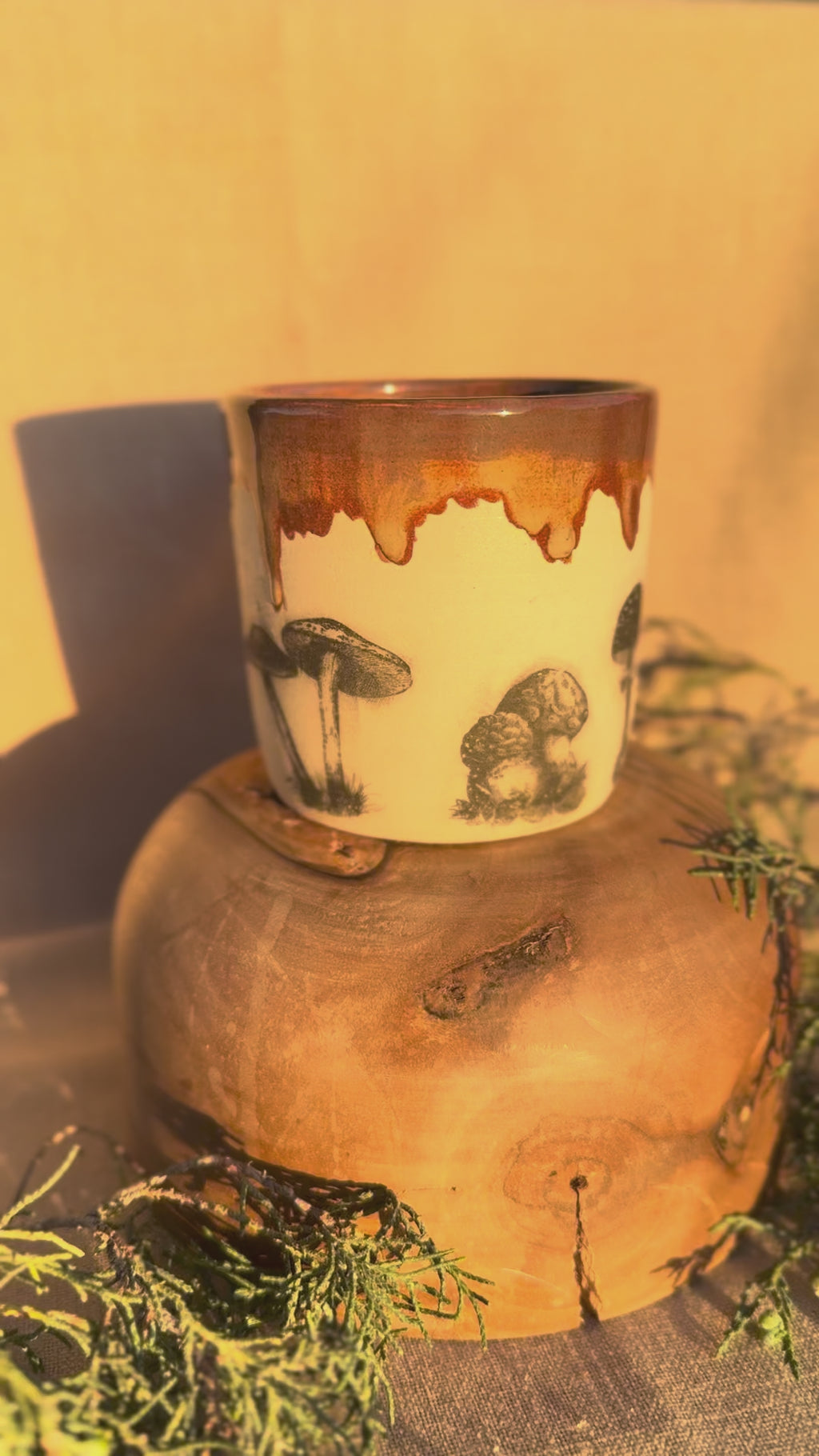 Sale: Mushroom Mug with Reddish Brown Glaze