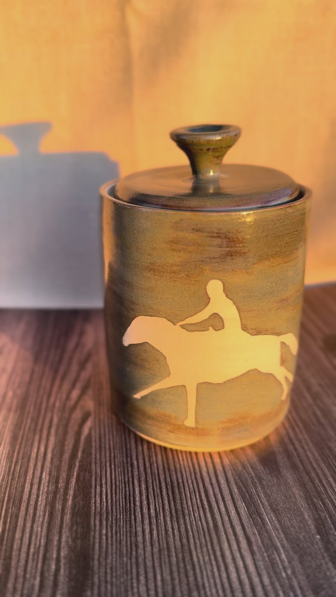 Horse & Rider Lidded Jar